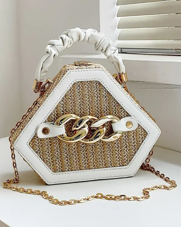 Trendy Chain Straw Bag