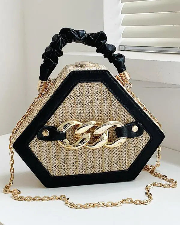 Trendy Chain Straw Bag